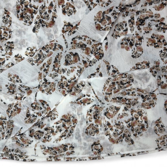 White House Black Market Brown and White Floral Sleeveless Midi Dress - Picture 5 of 7